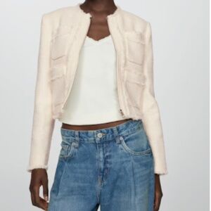 MANGO TWEED JACKET WITH ZIP